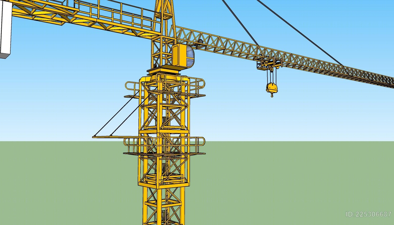 塔帽式塔吊起重機【id:225306687】_知末su模型網